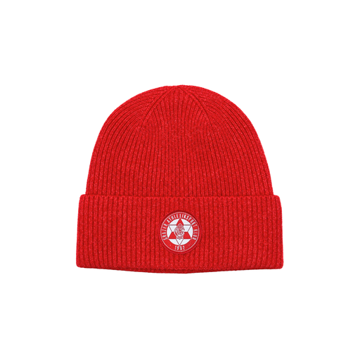 Wollhaube "Logo" rot